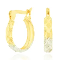 Brinco de ouro 18k argola diamantada em ouro amarelo branco e rose