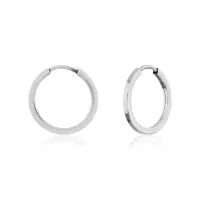 Brinco de ouro 18k argola em ouro branco