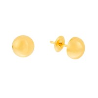 Brinco de ouro 18k meia bola 6mm