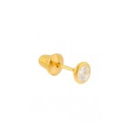 Brinco masculino ponto de luz branco 18k 1 peça