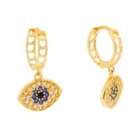 Brinco de argola com pingente de ouro feminino