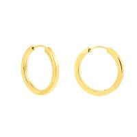 Brinco argola de ouro 18k redonda fio quadrado 2mm