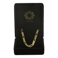 Corrente de ouro 18k masculina 50cm elos Grumet 3x1 foto na caixinha de veludo 