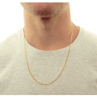 Corrente masculina de ouro 18k elos grumet new oca 60cm