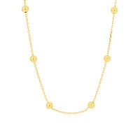 Gargantilha de ouro 18k bolinha corrente portuguesa