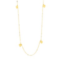 Gargantilha de ouro 18k com pingente coração delicada