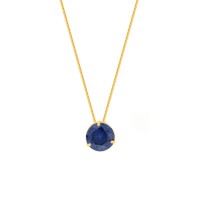 Pingente de ouro 18k ponto de luz zircônia Azul