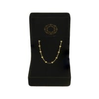 Pulseira de ouro 18k infantil bolas 2,5mm foto na caixinha de veludo 