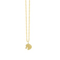 Pingente de ouro 18k cavalo com corrente