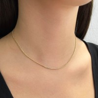 Corrente de ouro 18k choker 40cm grumet