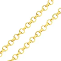 Corrente de ouro 18k elo portugues oca 45cm foto detalhada elos da corrente 