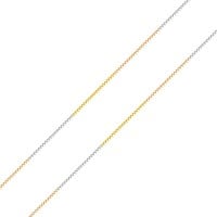 Corrente de ouro 18k feminina veneziana 45cm em três tons de ouro foto frontal da corrente 