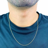 Corrente de ouro masculina feminina 50cm
