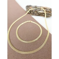 Corrente e pulseira malha lacraia