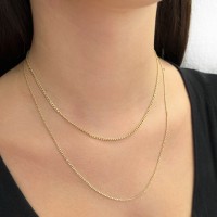 Corrente de ouro 18k choker 40cm grumet