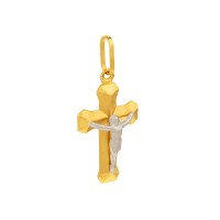 Pingente de ouro 18k crucifixo Jesus Cristo masculino / feminino