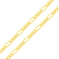 Corrente de ouro 18k masculina 50cm malha elos 3x1 