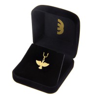 Pingente de ouro 18k Divino Espírito Santo embalagem de veludo