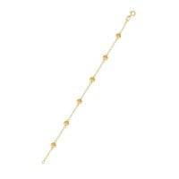 Pulseira De Ouro 18k Infantil (Bebe) Bolinha foto pulseira inteira e fecho 