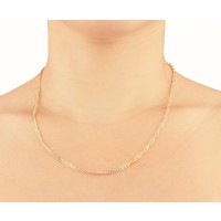 Corrente de ouro 18k oca feminina Singapura 45cm foto corrente no corpo 