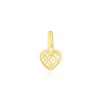 Pingente de ouro 18k coração flores vazadas