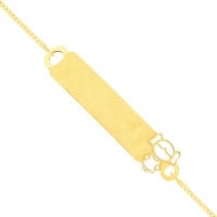 Pulseira de ouro infantil com placa filha / menina