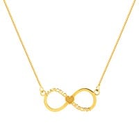 Gargantilha de ouro 18k simbolo infinito com nome personalizado