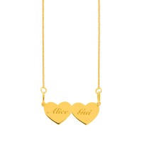 Gargantilha de ouro 18k coração nome personalizável