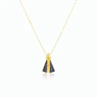 Gargantilha Nossa Senhora Aparecida de ouro 18k Ultra Fina