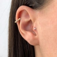 Piercing de ouro 18k para tragus ponto de luz mini