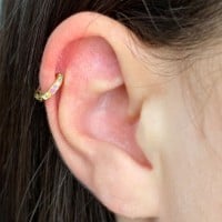 Brinco de argola masculino ou piercing uma peça