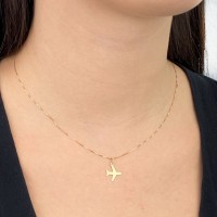 Pingente de ouro 18k Wanderlust avião
