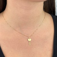 Pingente menino de ouro 18k coração