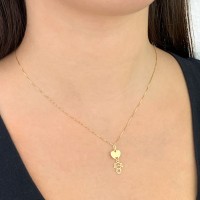 Pingente menina de ouro 18k coração