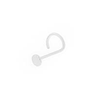 Piercing de nariz nostril de ouro 18k branco bola chapa