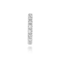 Piercing de orelha ouro branco 18k argola pedras
