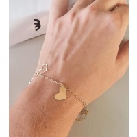 Pulseira De Ouro 18k Corações Adulto