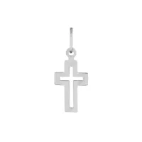 Pingente de ouro branco 18k cruz crucifixo masculino feminino