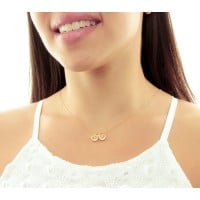 Corrente De Ouro 18k 45cm + Pingentes De Ouro 18k 2 Filhos Carinha