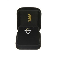 Piercing de ouro 18k branco para cartilagem com pedras zircônias