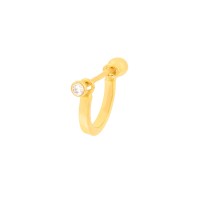 Piercing de ouro 18k cartilagem liso pino com pedra