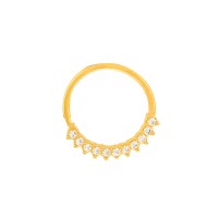 Piercing septo argola com pedras ouro 18k