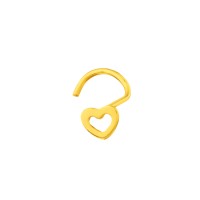 Piercing de ouro 18k coração vazado para nariz 