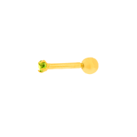 Piercing de ouro 18k cartilagem tragus pedra 2mm verde 
