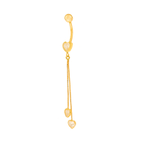 Piercing de umbigo coração pendurado ouro 18k