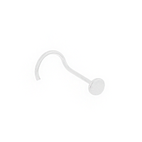 Piercing de nariz nostril de ouro 18k branco bola chapa