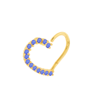 Piercing helix ou daith ouro 18k coração azul direito 