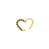 Piercing daith ou helix de ouro 18k II direito preto