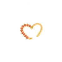 Piercing daith ou helix de ouro 18k II direito vermelho