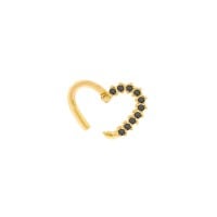 Piercing daith ou helix de ouro 18k II esquerdo preto